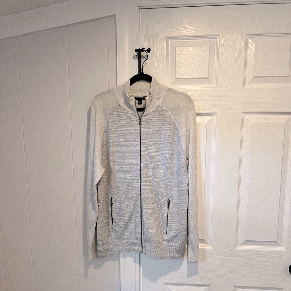 Calvin Klien Men's Zipper Cardigan Gray Size Large